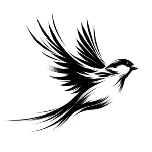 Ephemeral Wings: The Sparrow's Flight - Temporary Tattoo